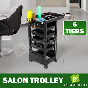 6 Tier Salon Trolley Spa Beauty Hairdressing Tool Rolling Tray Storage Cart - Picture 1 of 8