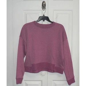 Freely Women's French Terry Trim Crew Neck Sweatshirt in Mellow Mauve XS $40 - Picture 1 of 3