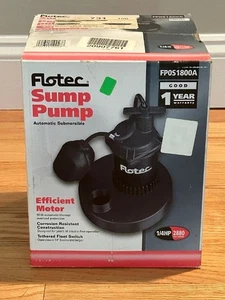 Flotec 1/4 HP Submersible Sump Pump FP0S1800A 2,880 GPH Factory Sealed New - Picture 1 of 6