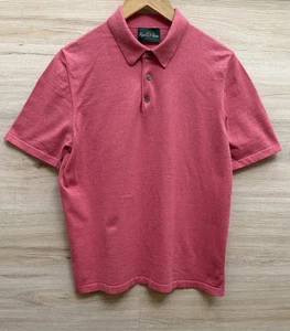 Alan Paine Knitted Cotton Silk Cashmere Pink Polo Shirt Mens Size L UK 44 EU 52 - Picture 1 of 6