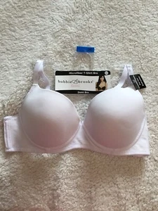 Bobbie Brooks Microfiber T-Shirt Demi Cup Underwire Bra - 34C, White #2772 - Picture 1 of 2
