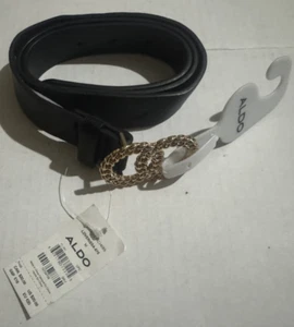 Aldo LOVERISSA-970  M Black Belt  With Gold Hardware New With Tags - Picture 1 of 2