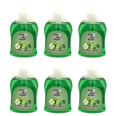 6er Pack Badusan Flüssigseife Grüner Apfel 6 x 300 ml Handseife flüssige Seife - Bild 1 von 3