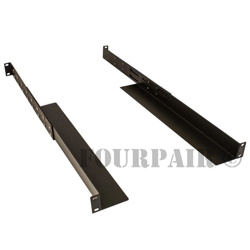 1 Space 1U - Adjustable Depth Audio Network 4-Post Rack Mount Server Shelf Rails - Image 1 of 1