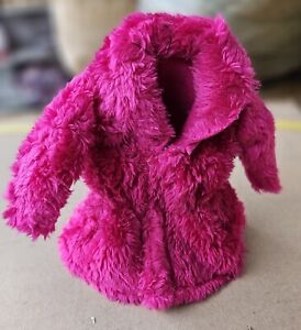 Dolls Faux Fur Fluffy Fuchsia Pink Winter Coat Made For Barbie Free UK P&P