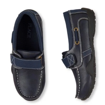 Nuevo con etiquetas Zapato de canoa con correa para niños Place Boys en azul marino talla juvenil 5 Foto 1 de 2