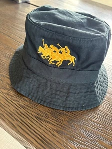Polo Ralph Lauren Polo Match Bucket Hat Black with Gold Embroidery Size L/XL - Picture 1 of 5
