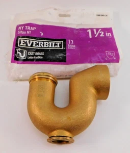 Everbit     1-1/2 in.     NY Code Cast Brass P-Trap    17-Gauge    Unfinished - Picture 1 of 7
