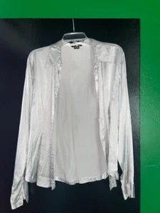 Moda International Victoria's Secret Stretch silber schimmernde Seide ~ Größe L - Bild 1 von 3