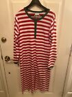 Hanna Andersson Organic Cotton Red White Striped Christmas Nightgown Medium New
