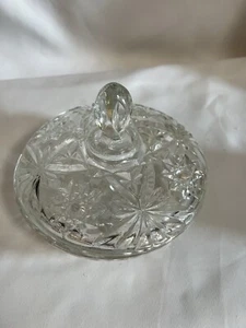 Vintage Clear Glass Candy Trinket Dish With Lid - Picture 1 of 5