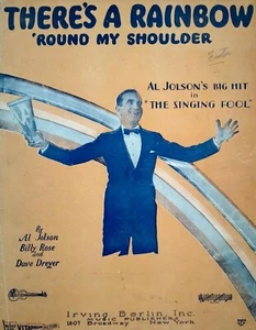 AL JOLSON Theres a Rainbow Round My Shoulder 1928 The Singing Fool Sheet Music - Picture 1 of 3
