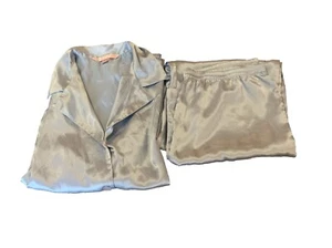 Victorias Secret Satin PJS Lounging Set Size Medium Light Blue Grey - Picture 1 of 5
