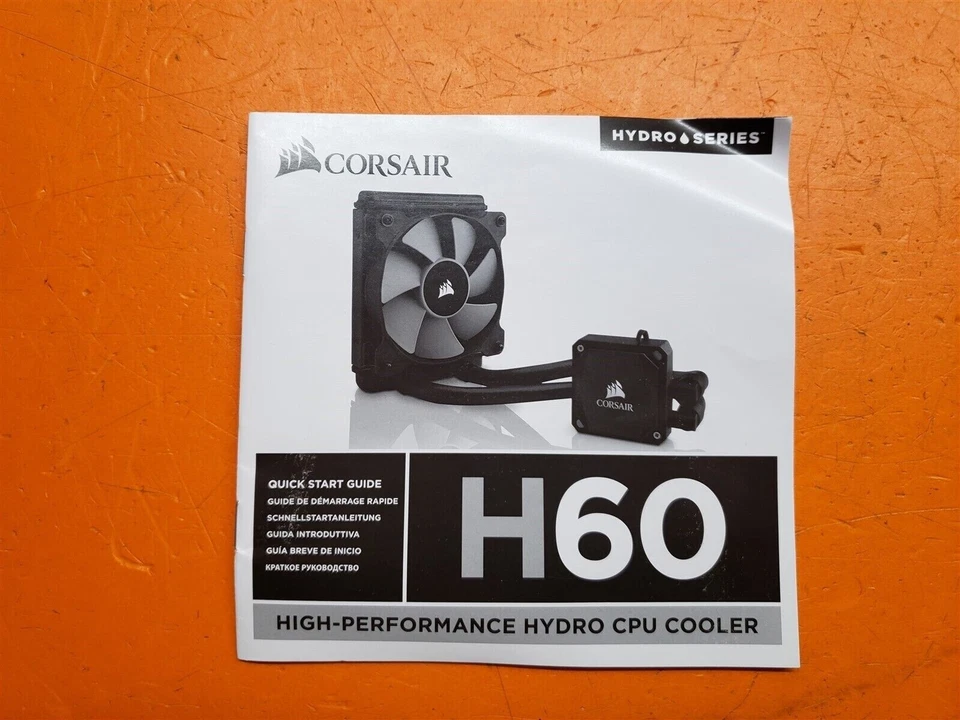 ⭐️⭐️⭐️⭐️⭐️ Corsair Hydro Series H60 CPU Liquid Cooler Quick Start Guide Manual - Image 1 of 1