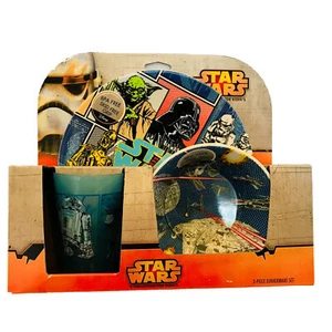 NEW Star Wars Kids 3-piece Dinnerware & Darth Vader PLATE BPA Free - Picture 1 of 6