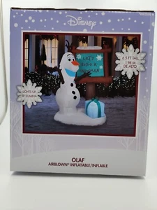 Disney 6,5 Fuß Olaf Lets Build A Snowman Frozen Weihnachtshof aufblasbar Gemmy - Bild 1 von 13