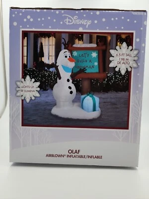 Disney 6.5 feet Olaf Lets Build A Snowman Frozen Christmas Yard Inflatable Gemmy