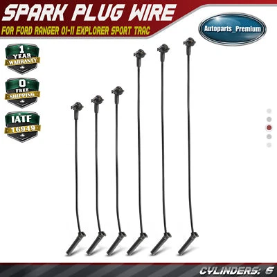 Juego de 6 cables de bujía para Ford Ranger 2001-2011 Explorer Sport Trac V6 4,0 L Foto 1 de 4