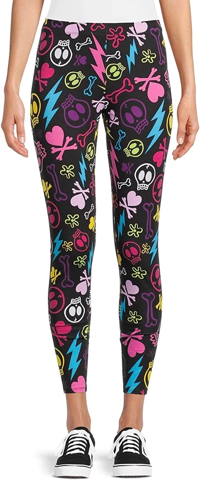 Women's/Junior's SZ XL (15/17) NOBO Leggings-Full Length-Black with Pattern