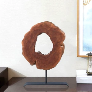 Natural Wooden Sculpture Wood Tabletop Sculpture Home Office Decor Gifts - Picture 1 of 11