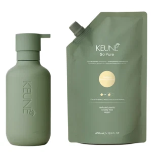 Keune So Pure Restore Shampoo Refill 400ml + Empty Dispenser Bottle | Award-Winn - Picture 1 of 4
