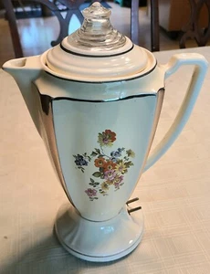 Cafetera/cordón percolador de porcelana vintage "Porcelier" Champion años 30 EE. UU. - Imagen 1 de 8
