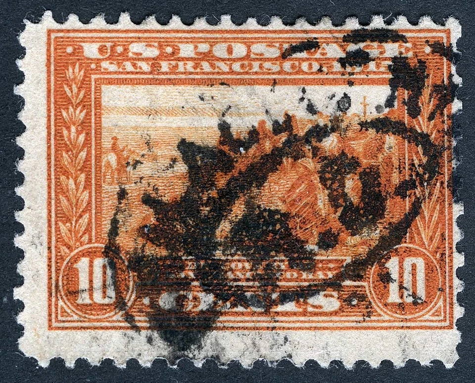 US Sc 400A Orange 10¢ 1913 p.12 SLWm Black Oval PHILADELPHIA R.D. Cancel - Image 1 of 1