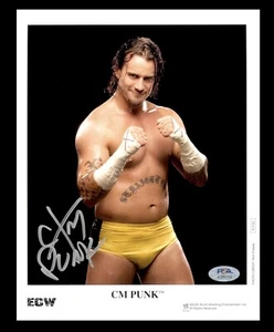 WWE CM PUNK P-1157 SIGNED 8X10 ORIGINAL PROMO PHOTO WITH PSA COA FROM 2006 RARE - Picture 1 of 3
