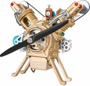 2 Cylinder Engine Build Kit Full Metal V2 Car Engine Assembly Kit Toy Gift New - Picture 1 of 8