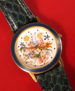 WOMENS VINTAGE FLORAL GARDEN FLOWERS FASHION WATCH !! - Picture 1 of 1