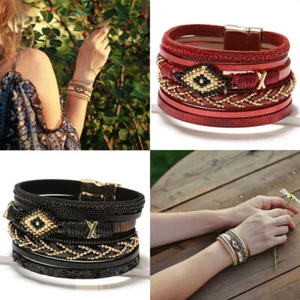Wickel Charm Bohemian breit für Frauen Schmuck Geschenk Armbänder Armband Party - Bild 1 von 15