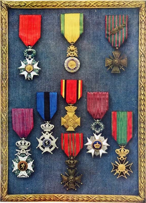 DÉCORATIONS de GUERRE (FRANCE et BELGIQUE, 1914-1918) - Planche en couleur - Photo 1/2