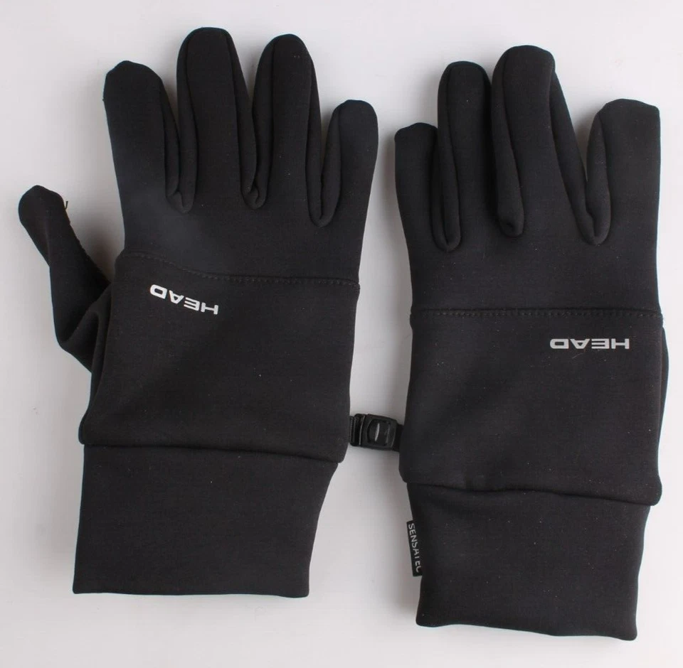 HEAD Táctil Ultra-Ajuste Guantes Correr Hombre Sensatec Elástico Negra L Nwot - Imagen 1 de 4