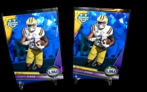 Logan Diggs 2 2023 Bowman University Chrome Sapphire Edition - #161 RC LSU - Picture 1 of 3