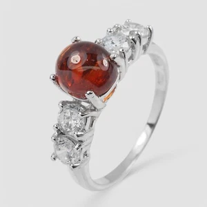 2.20Ct Exquisite Orange Spessartite Cabochon 925 Sterling Silver Rings Size 6.25 - Imagen 1 de 9
