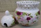 Royal Albert Old Country Roses Chintz Pierced Lidded Jam Jelly Jar NEW In Box
