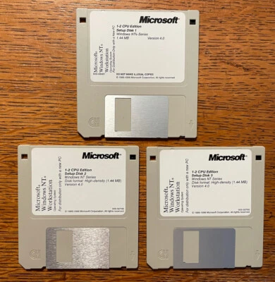 Microsoft MS Windows NT for Workstation 3.5" Floppy Disk - Vintage - Image 1 of 2