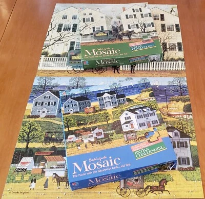 S/2 MB Charles Wysocki Mosaic Puzzles 1985 4290-1 Gulls Nest 1988 4290-2 Milkman - Image 1 of 4
