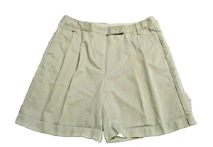 Lands End High Waist Pleat Front Baggy Shorts sz 10 Beige - Bild 1 von 11