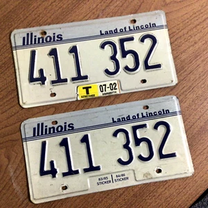 Juego de matrículas vintage de Illinois años 80 411 352 coche clásico hombre cueva pared decoración - Imagen 1 de 6