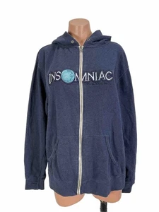 Insomniac Games Zip Up Hoodie Video Game Promo Embroidered Employee Blue Large L - Picture 1 of 8