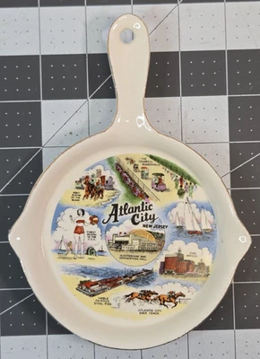 Vintage Tourism Souvenir Atlantic City NJ Glass Griddle - Image 1 of 4