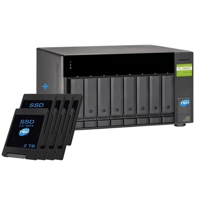 QNAP TL-D800C 8-bay Usb-C Nas 8 Slot 3,5/2,5 " SSD 16tb (8x2tb) Installed_ - Image 1 of 4