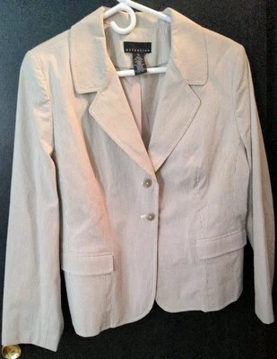 Ladies - Tan Searsucker Jacket - Image 1 of 4