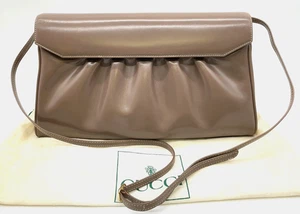 Auth Gucci Beige Leather 004.056.0181 Shoulder Bag W/Dustbag i080356 - Picture 1 of 18