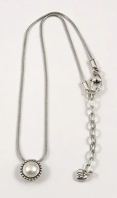 Collar Colgante Brighton Brillo Vidrio Perla Plata. #1106 Foto 1 de 4