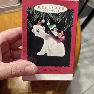 Hallmark Christmas Ornament - Polar Coaster - 1995 Penguin Polar Bear - Picture 1 of 6