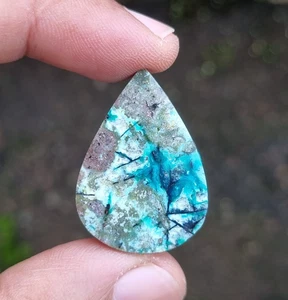 19.90 Cts Chrysocolla With Copper, Petrified Wood, Indonesia Rare Chrysocolla - Picture 1 of 4