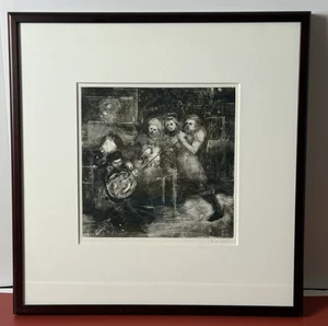 Randall La Gro Original Framed Monotype Taos Trained Artist (1958- ) Untitled - Picture 1 of 6