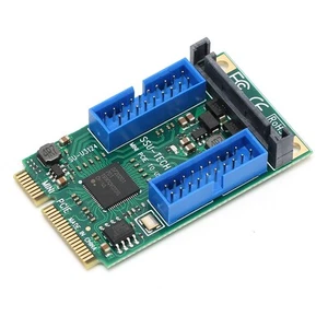 Dual 19PIN 10313 MINI PCIE To USB3.0 Front Expansion Card For XP/200 SAL - Afbeelding 1 van 24